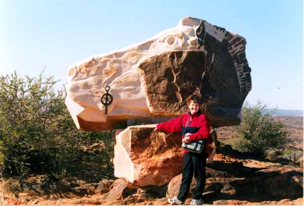 Joan and a  Desert Sculpture