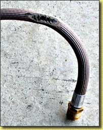 Damaged gas hose